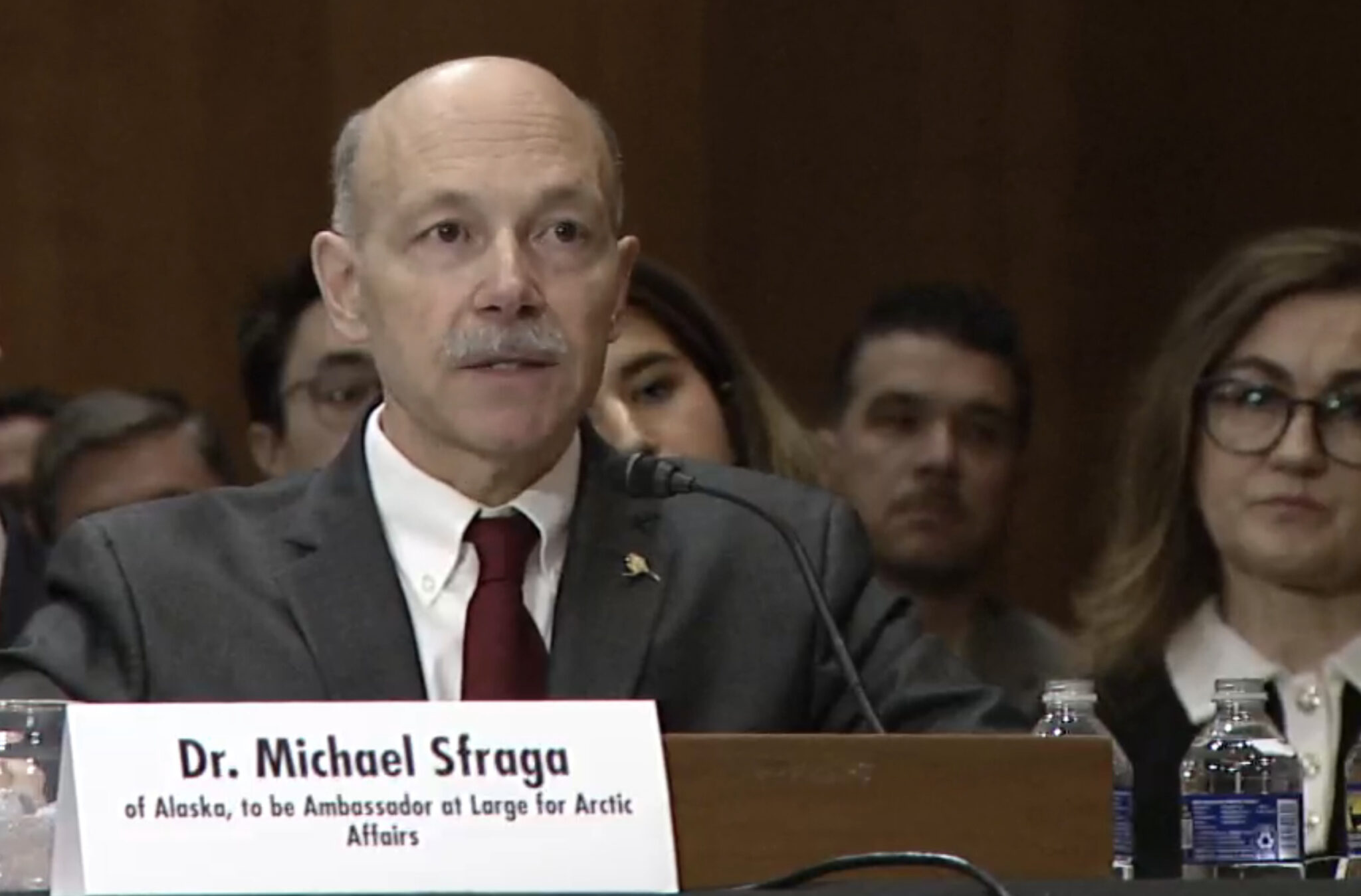 Michael Sfraga at his March 7, 2024 confirmation hearing before the Senate Foreign Relations Committee. (Senate video screenshot)